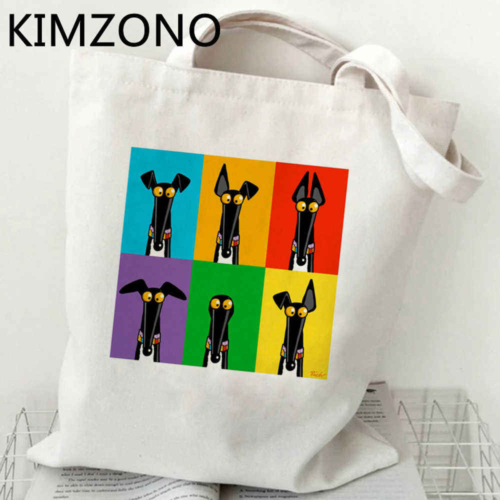 Women Bags Jute - Windhond Boodschappentas Handtas Canvas Jute Tas