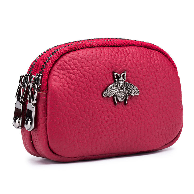 Women Bags Coach - Vrouwen Koeienhuid Dubbele Rits Draagbare Portefeuilles