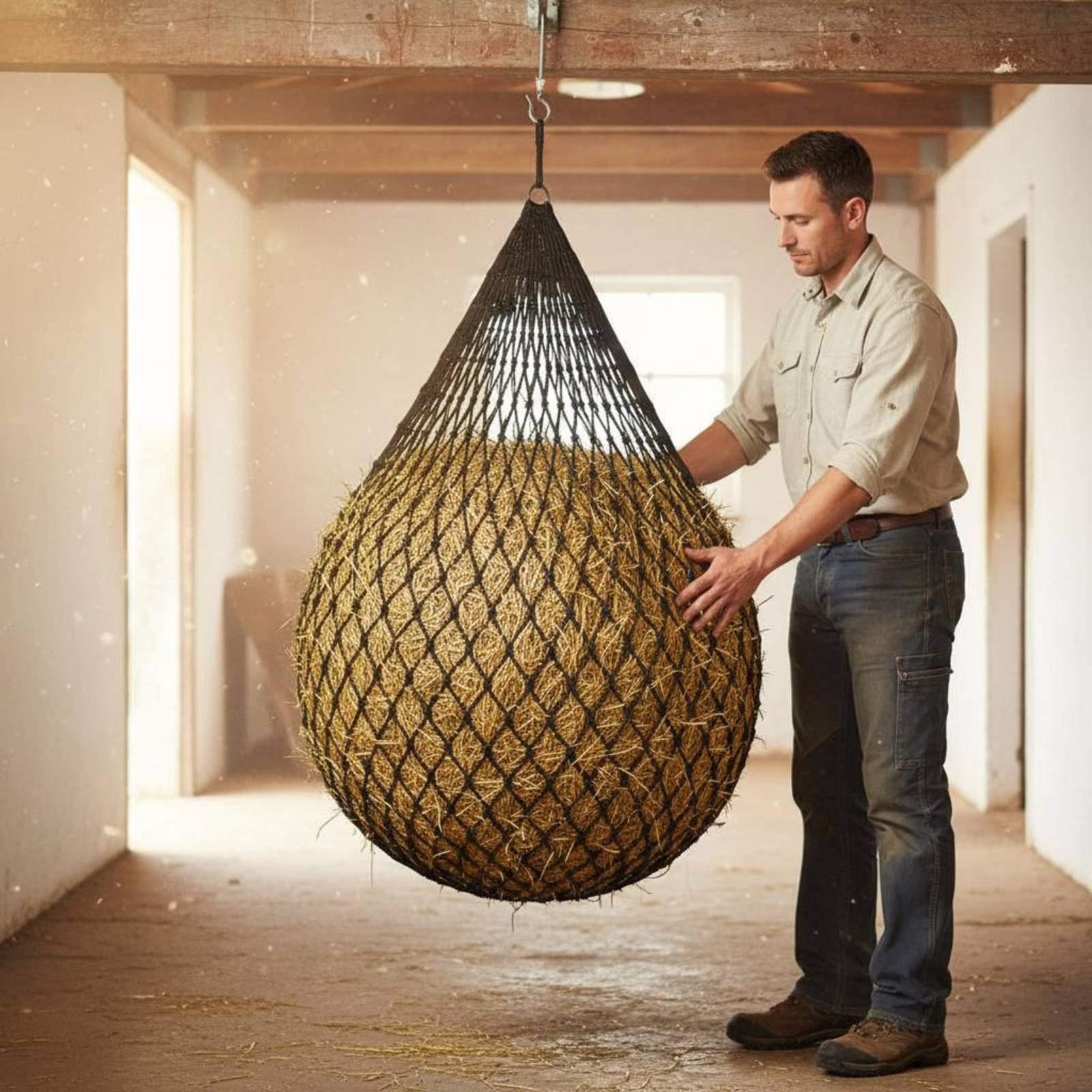 Mesh Net Bag - Grote hooizaakzak, eenvoudig te vullen, hooivoerzak