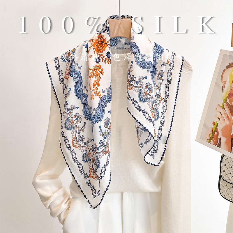 Women'S Retro Bags - Luxe 100% moerbeizijden vierkante sjaal 70cm