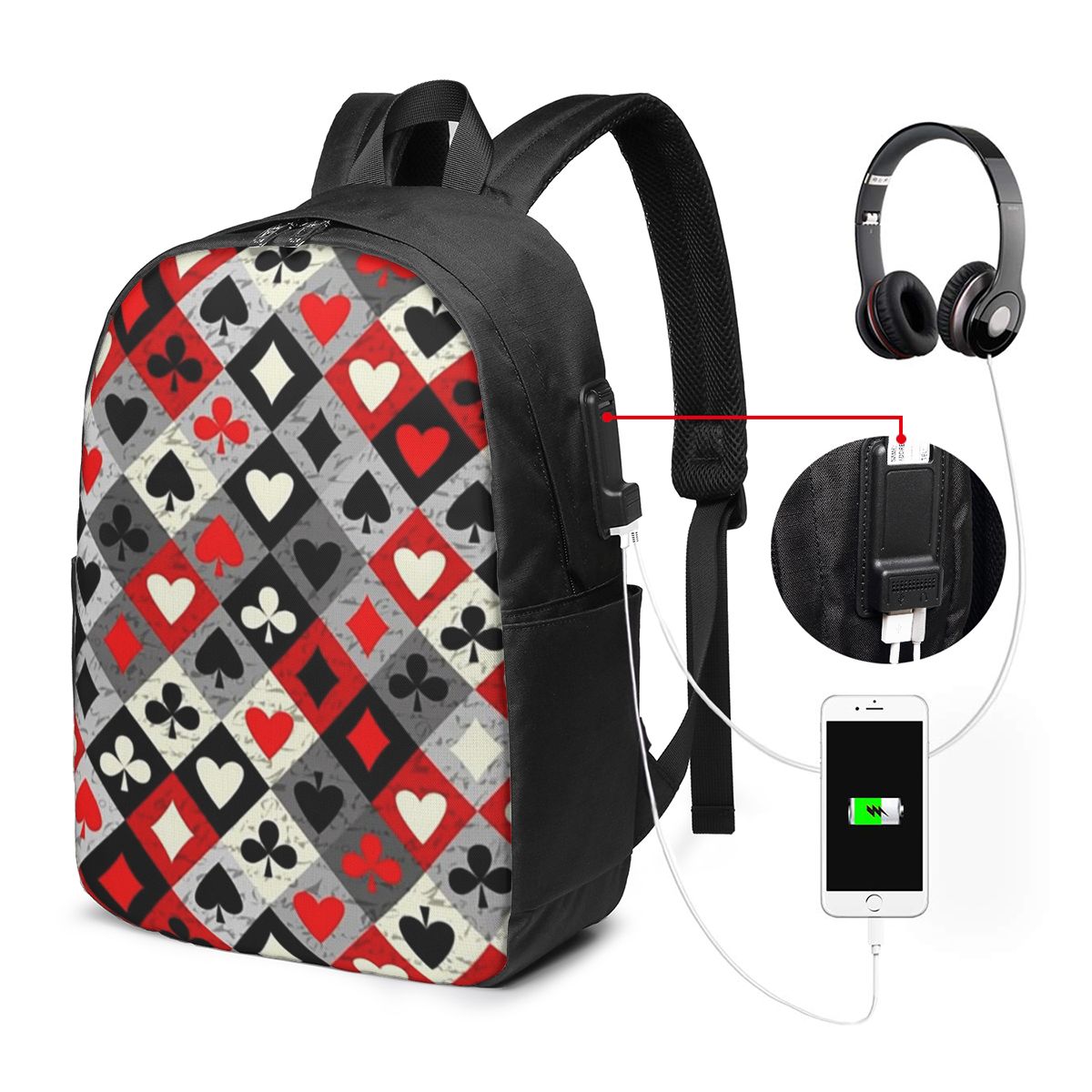 Speelkaarten Poker Print Rugza - Women Bags For College recensie en prijs