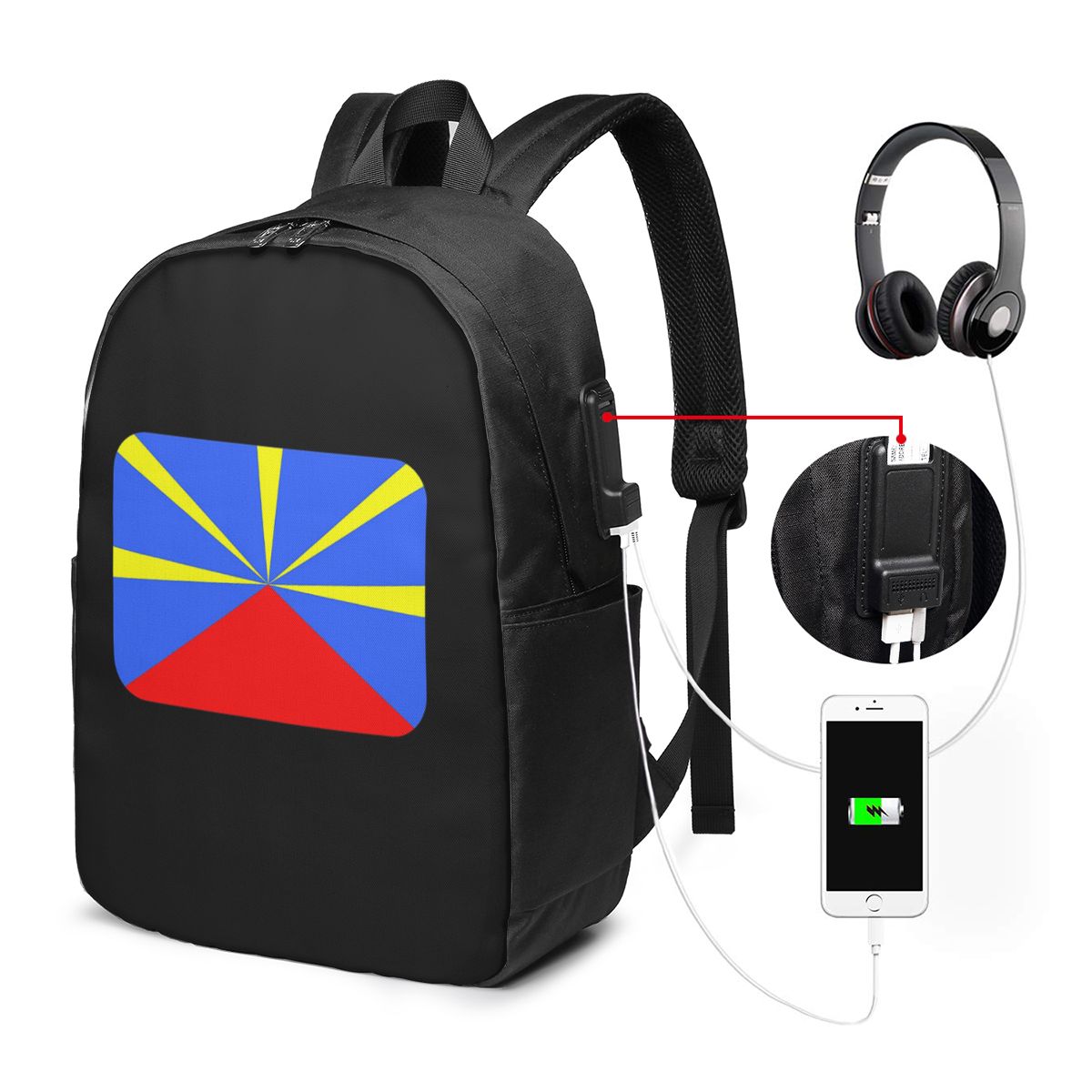 974 Reunion Island Flag Rugzak - Women Bags For College recensie en prijs