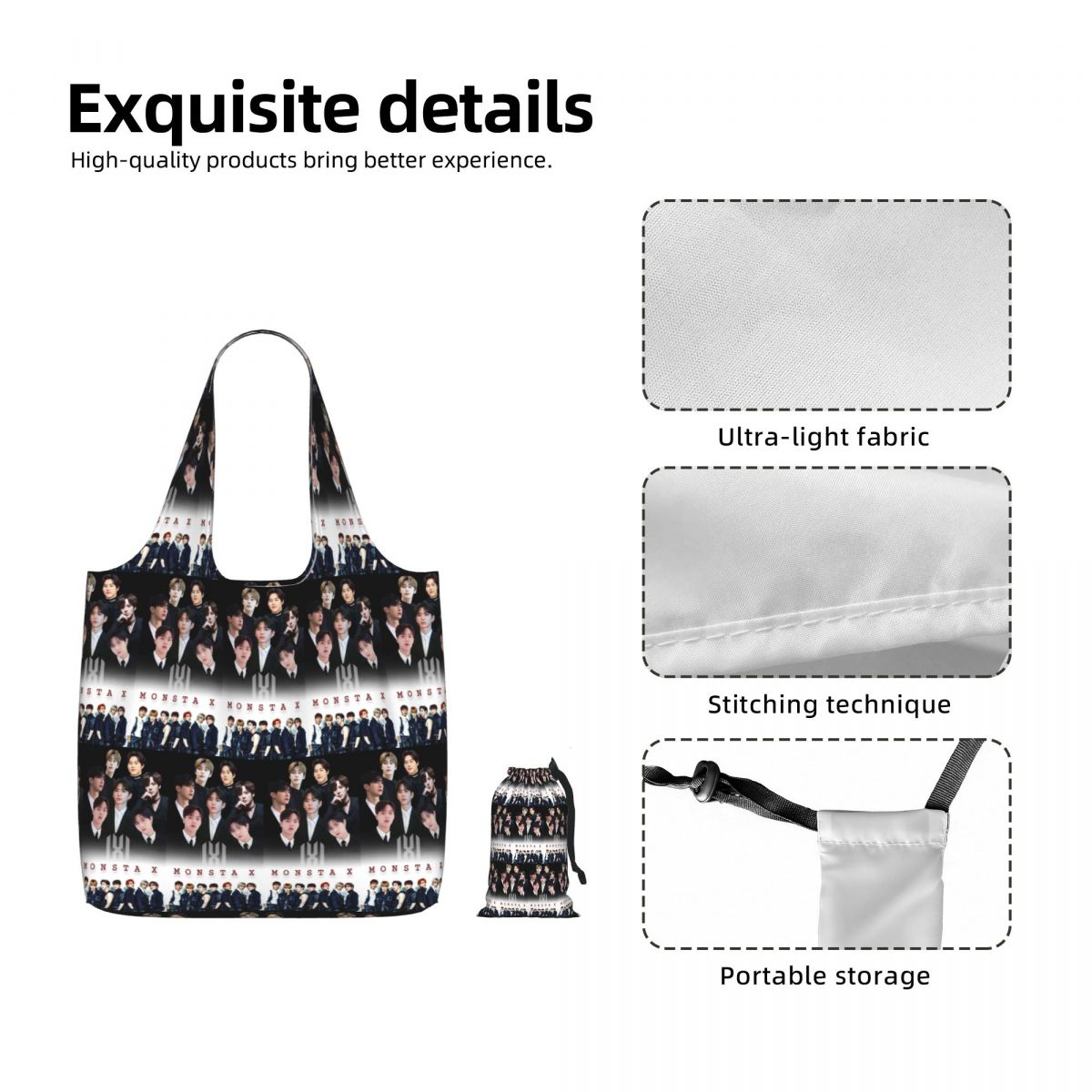 Monsta X Kpop Shopping Tote Ba - Women X Bags recensie en prijs