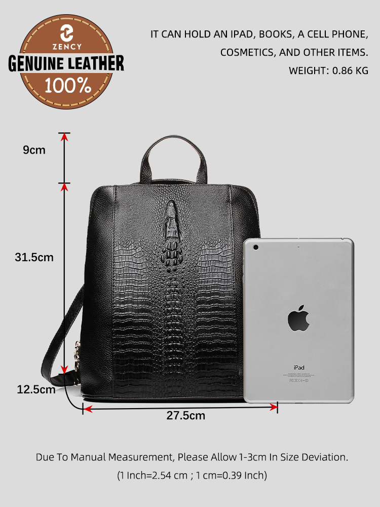 Zency Damesrugzak van krokodil - Women Bags With Laptop Compartment recensie en prijs
